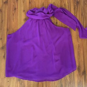 Express purple magenta high neck sleeveless flowy blouse size L